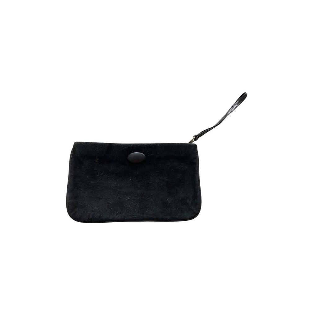 Black Suede Clutch Wristlet Shirl Miller Ltd Purse USA Excellent Vintage